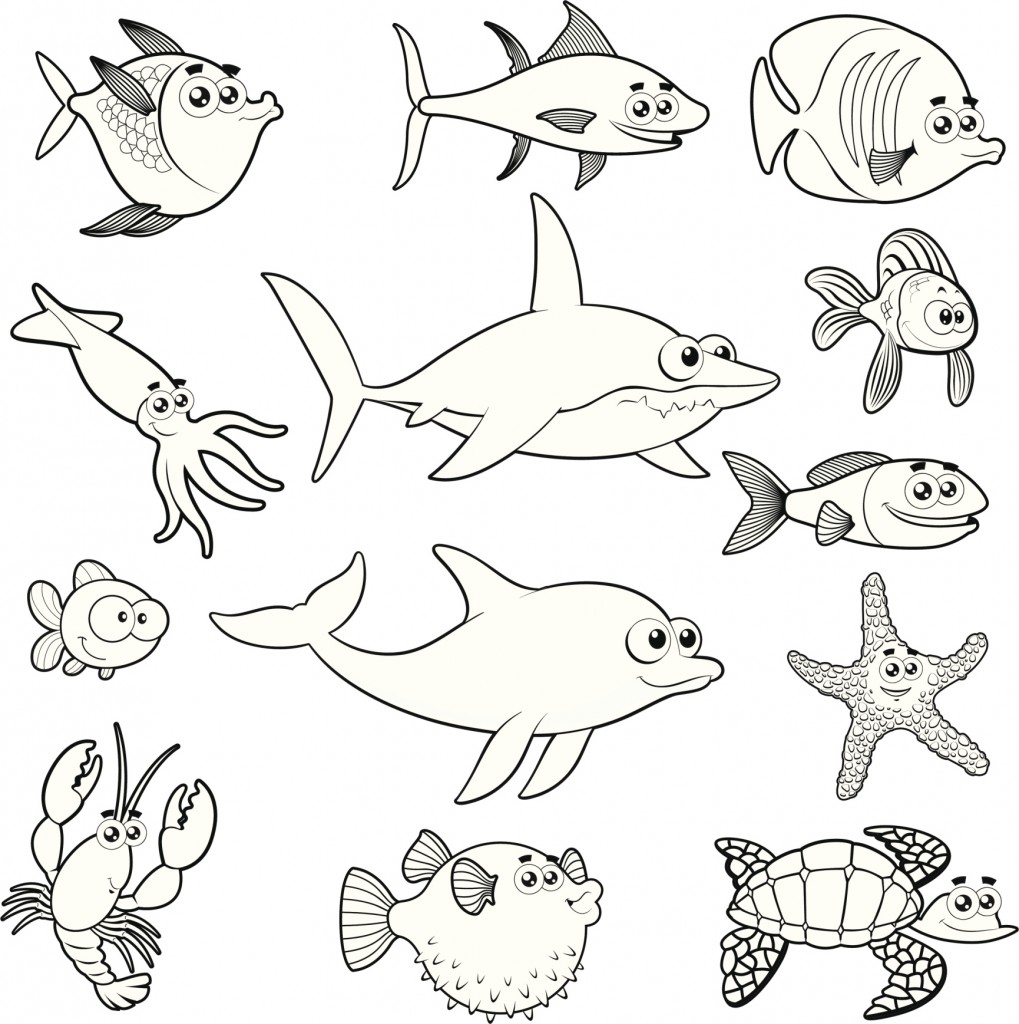 underwater creatures coloring pages - photo #23