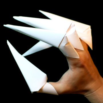 garras de papel o garras origami