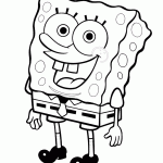 Bob Esponja Contento para colorear