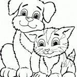 Perro y Gato para colorear