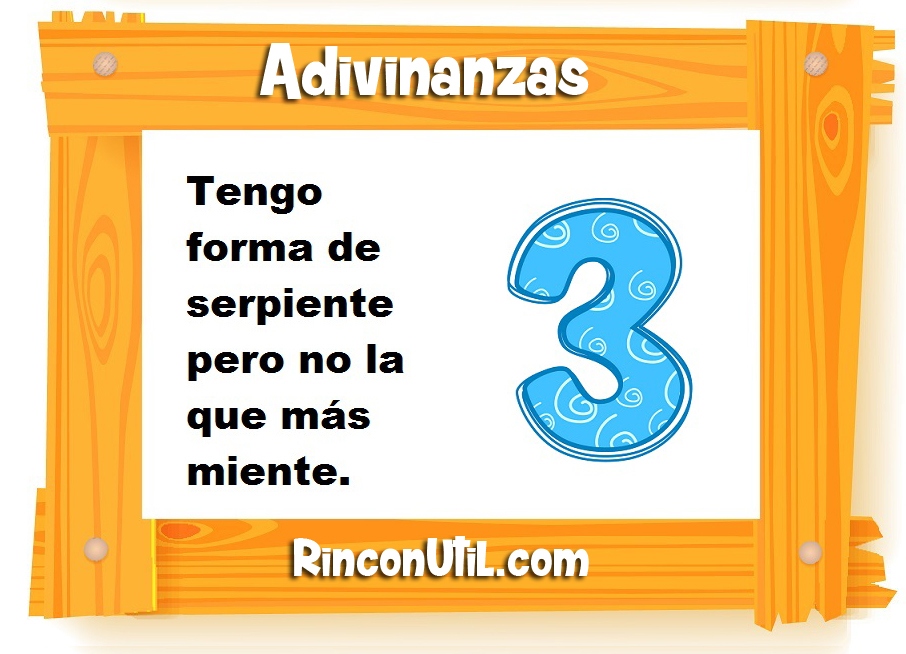 Adivinanza numero 3 para niños Rincon Util